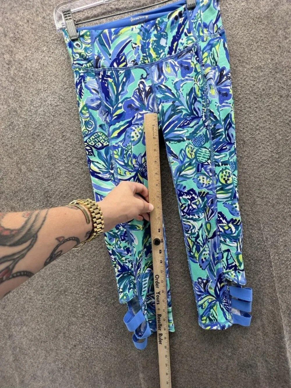 Lilly Pulitzer Luxletic Leggings Womens XS Multicolor Floral Capri Yoga Pants
